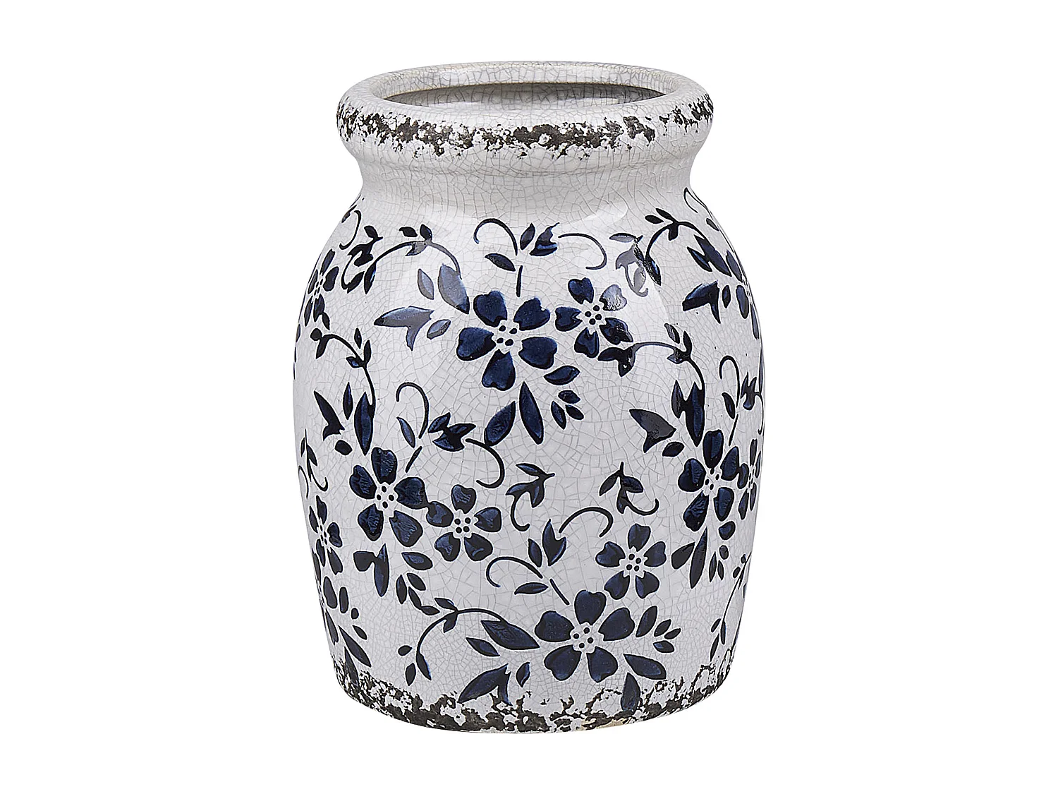 Blumenvase AMIDA Steinzeug 18 cm Weiss