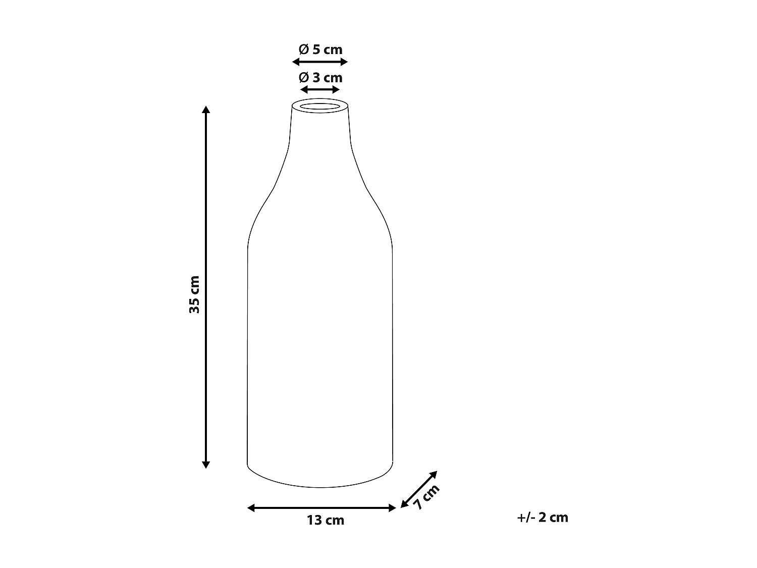 Blumenvase CALLIPOLIS Steinzeug 35 cm Blau