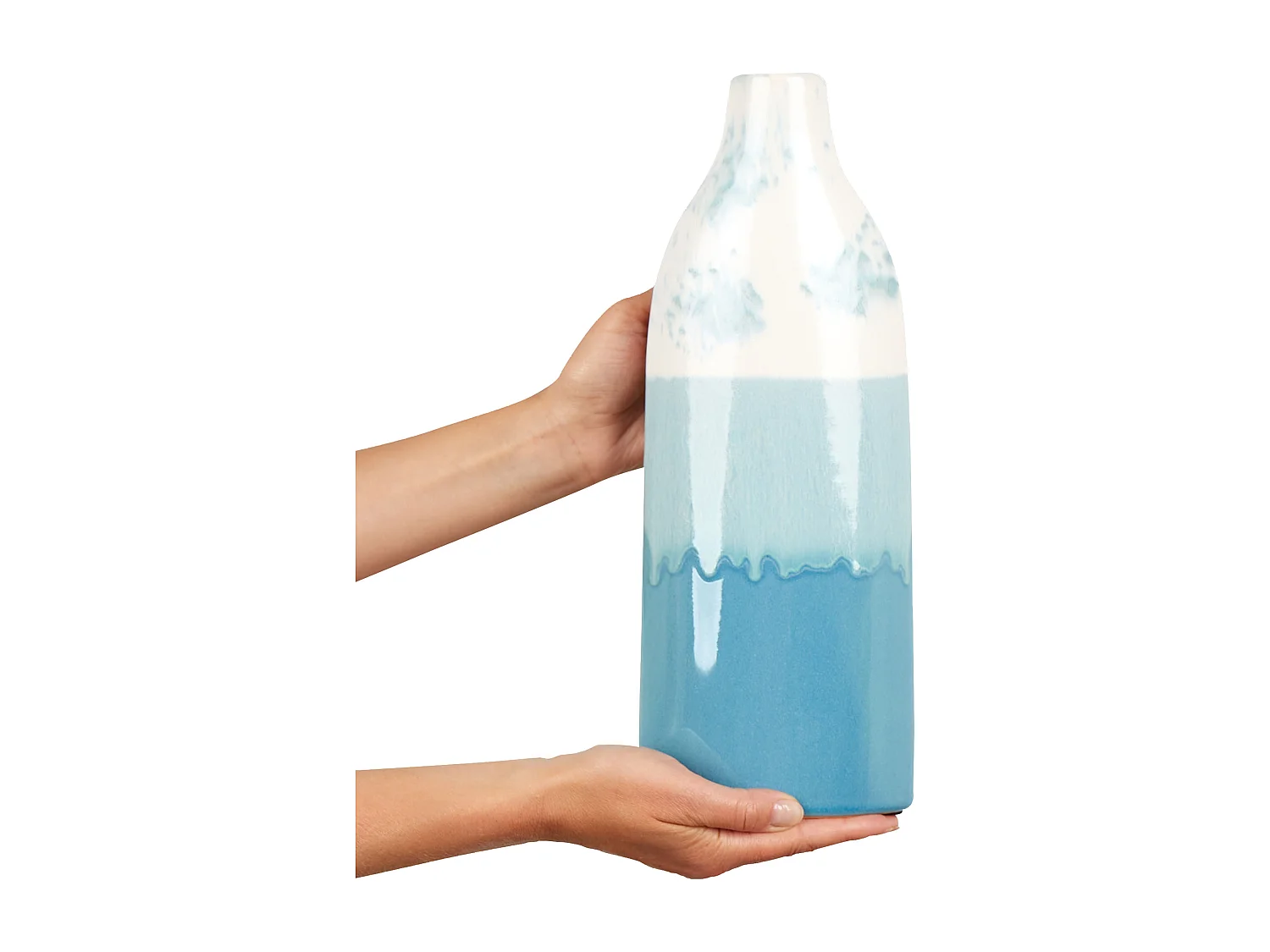 Blumenvase CALLIPOLIS Steinzeug 35 cm Blau