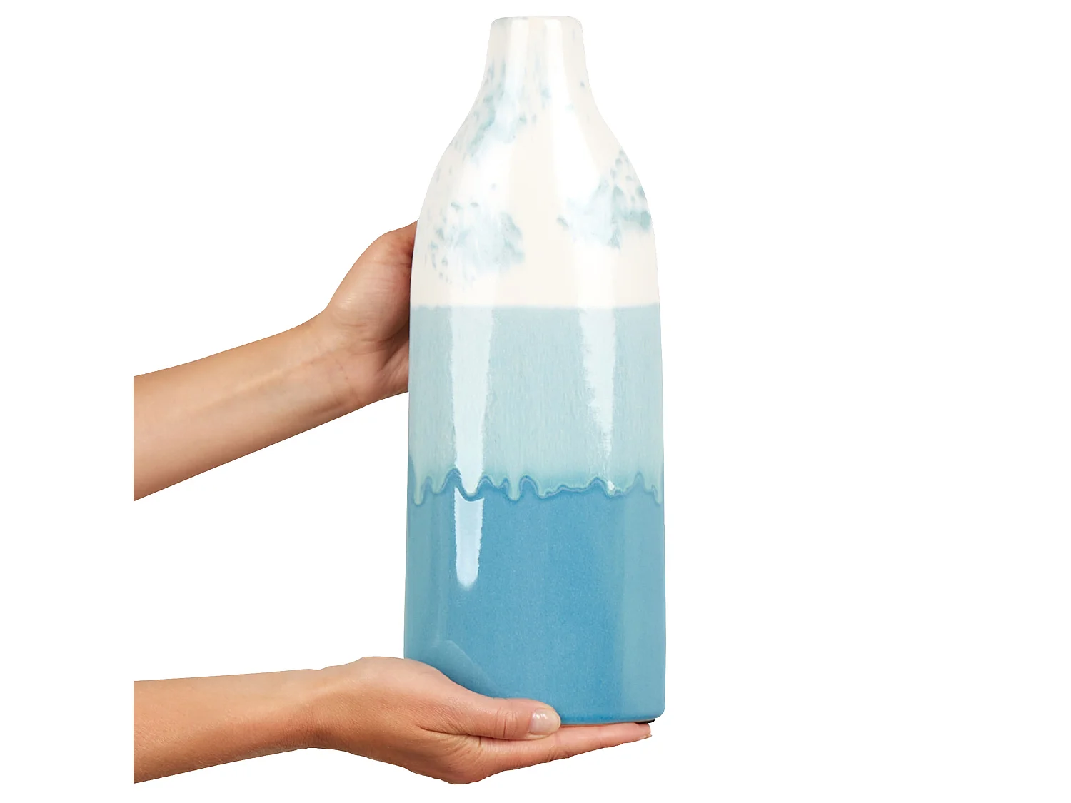 Vase à fleurs CALLIPOLIS Grès 35 cm Bleu