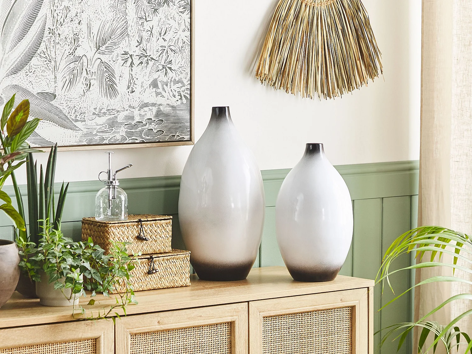 Jarro decorativo BAEZA Cerâmica 46 cm Branco