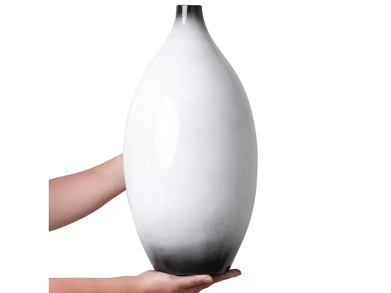 Jarrón decorativo BAEZA Cerámica 46 cm Blanco