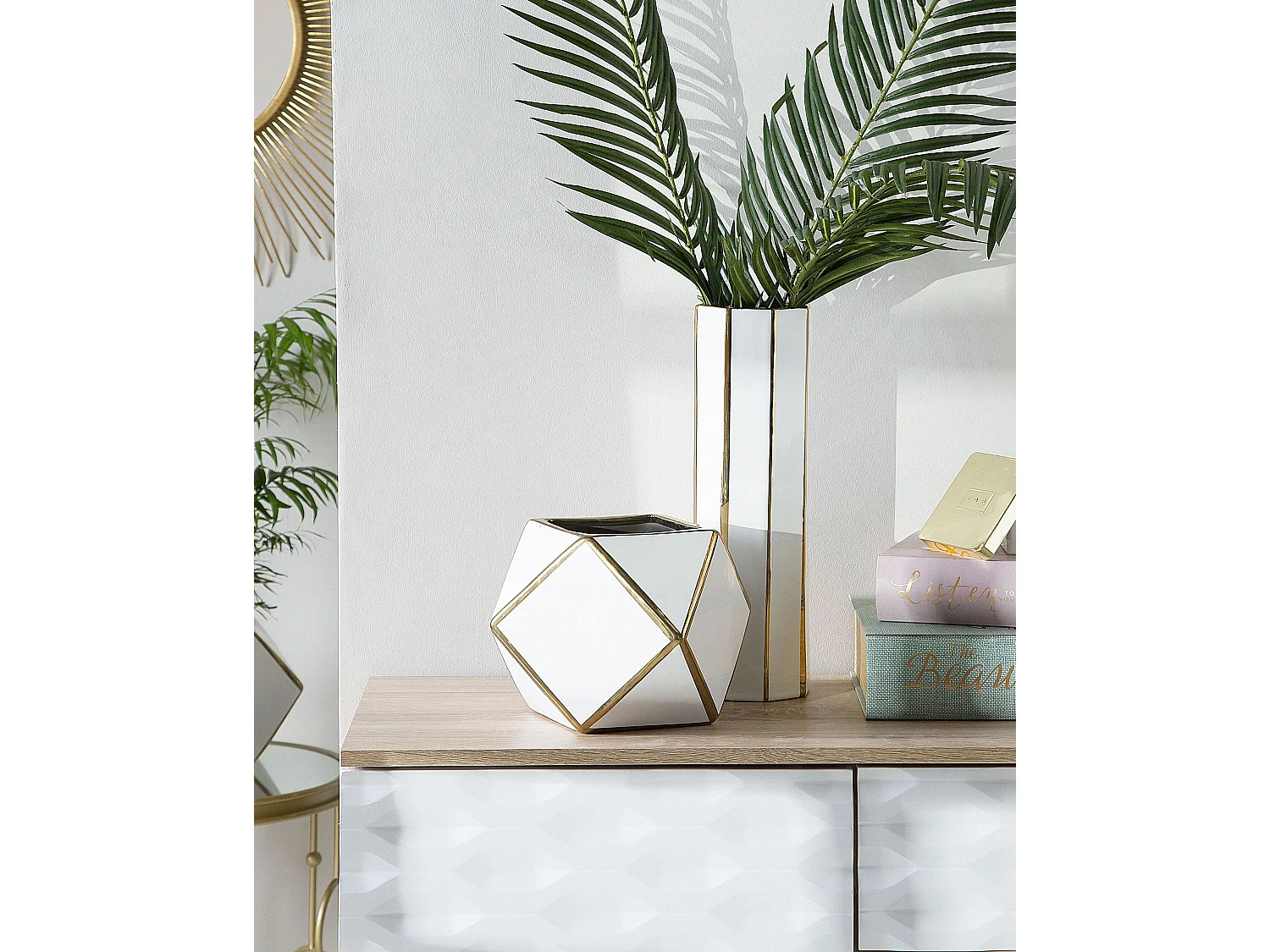 Vase à fleurs ESTELLA Céramique 40 cm Blanc