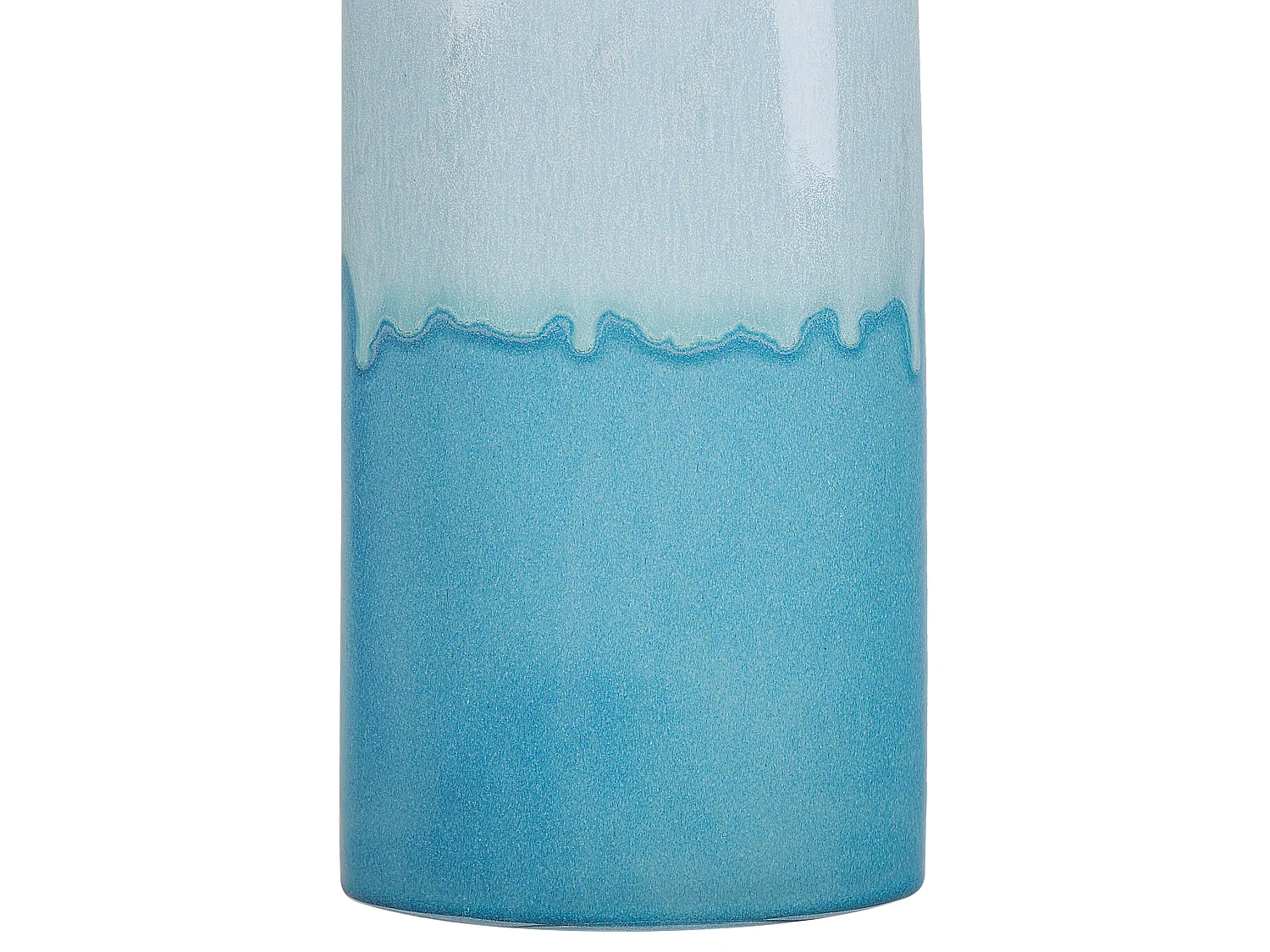 Blumenvase Steinzeug 30 cm weiß / blau hoch Deko Glamourös Modern Callipolis