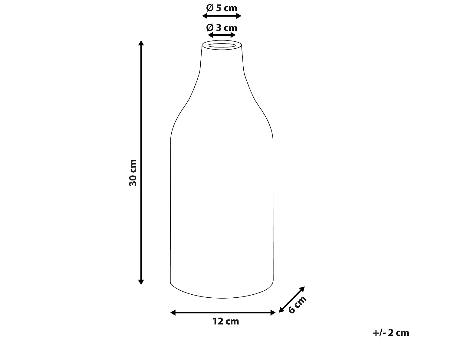 Blumenvase Steinzeug 30 cm weiß / blau hoch Deko Glamourös Modern Callipolis