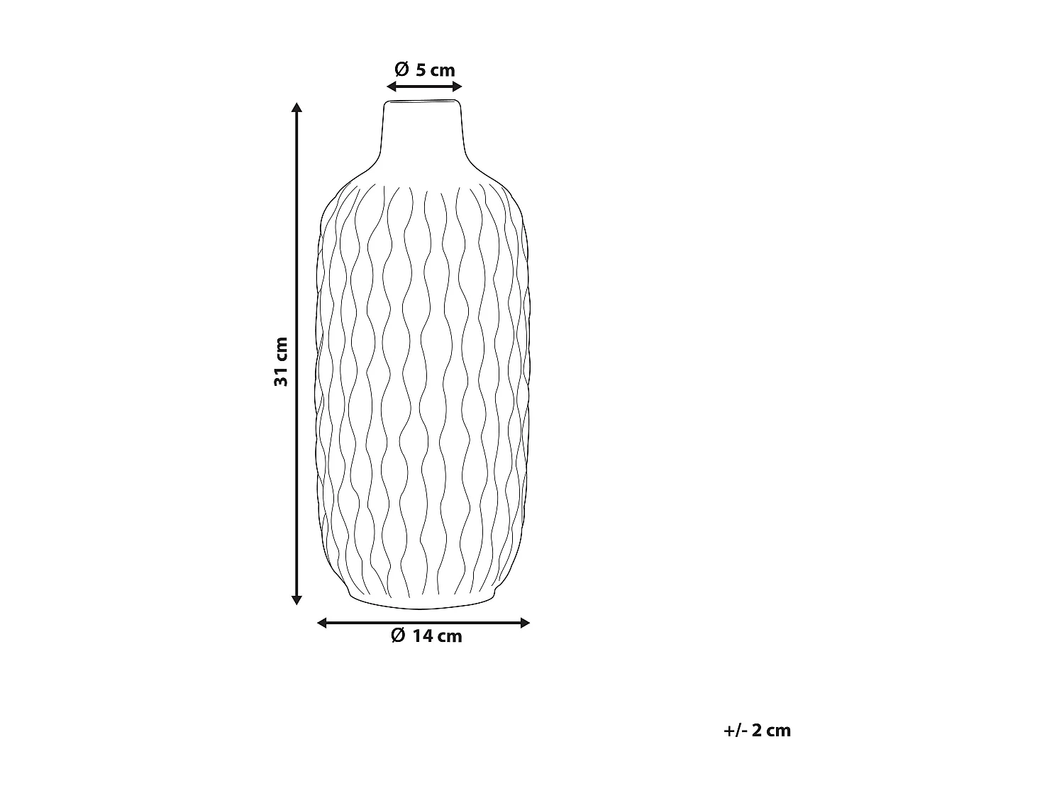 Vase décoratif EMAR Grès 31 cm Blanc