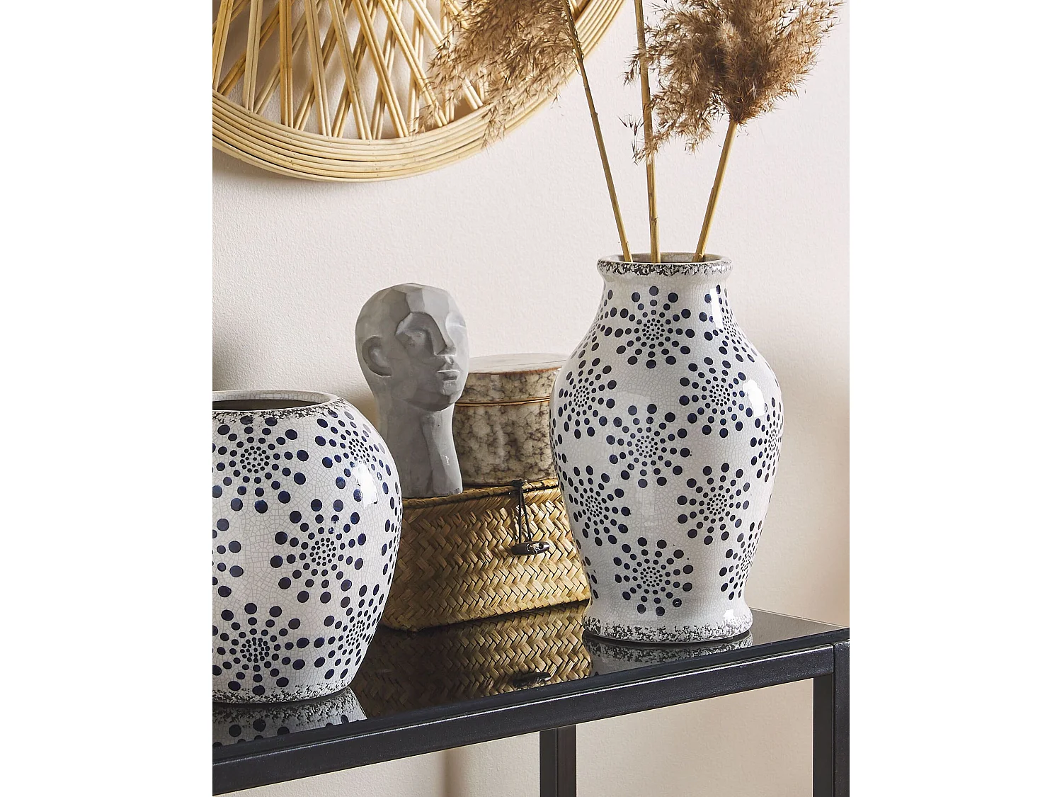 Vase à fleurs NEMEA Grès 25 cm Blanc