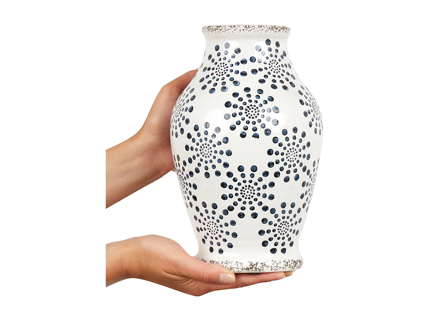 Vase à fleurs NEMEA Grès 25 cm Blanc