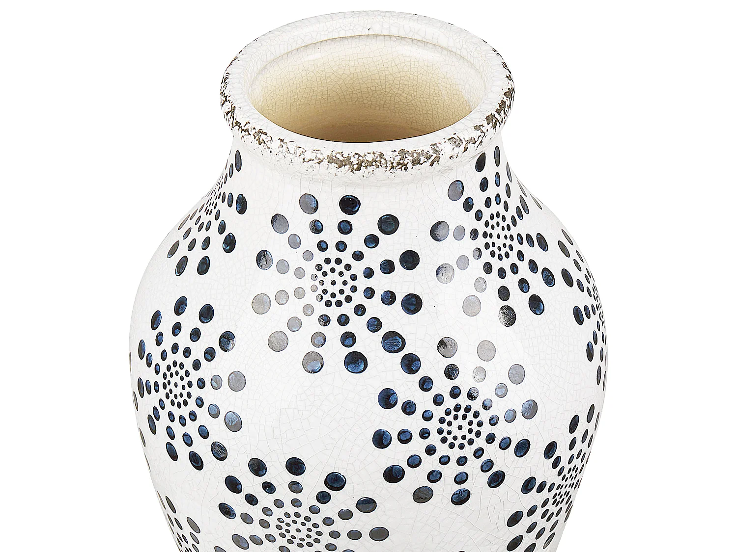 Blumenvase NEMEA Steinzeug 25 cm Weiss