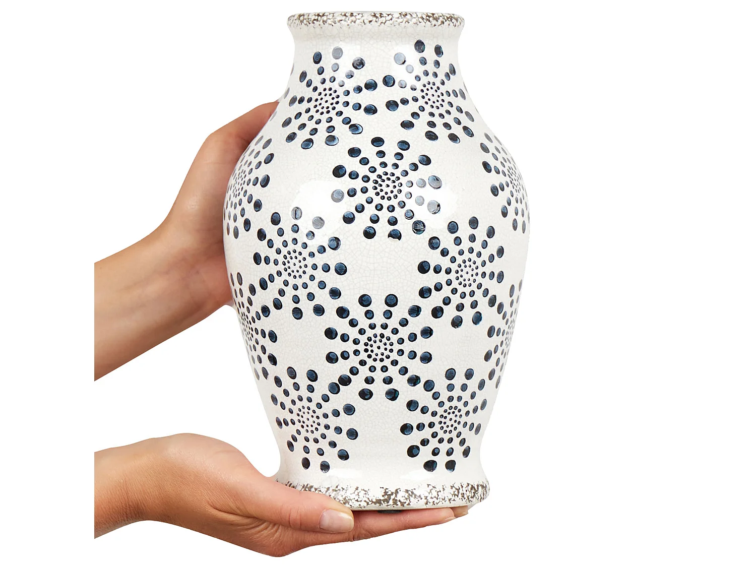 Blumenvase NEMEA Steinzeug 25 cm Weiss