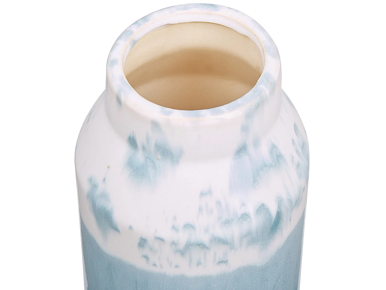 Grès Vase à fleurs 26 cm Bleu Blanc CHAMAIZI