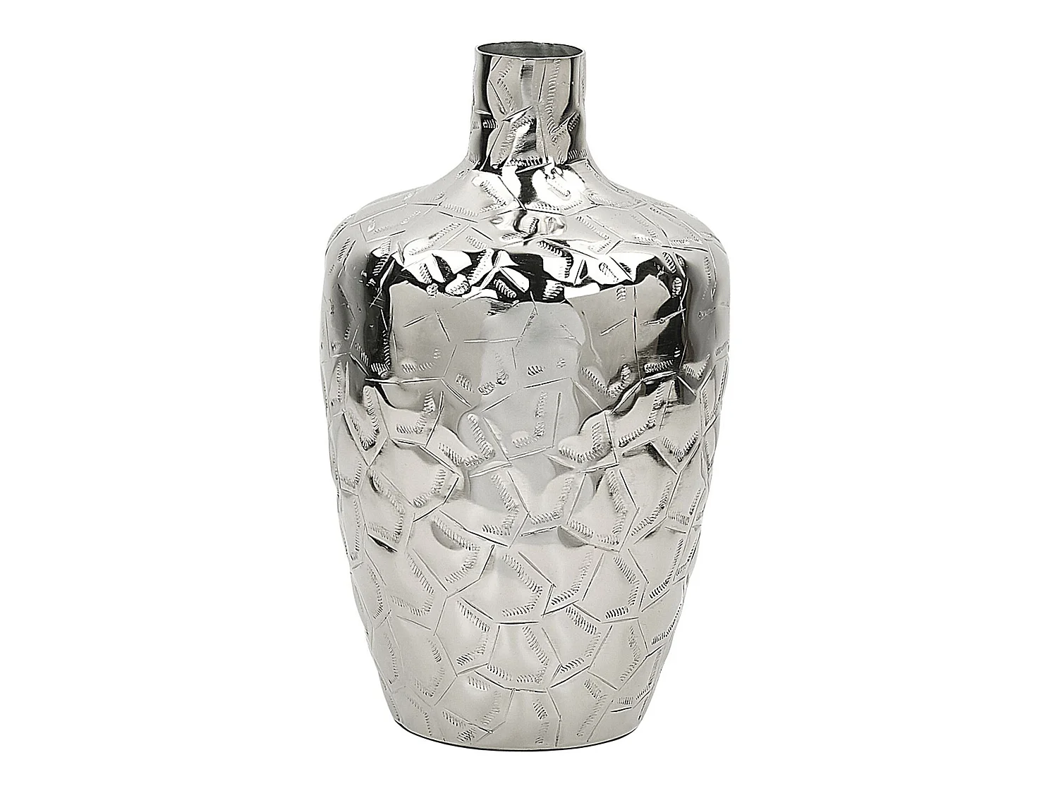 Vase à fleurs INSHAS Métal 39 cm Argenté