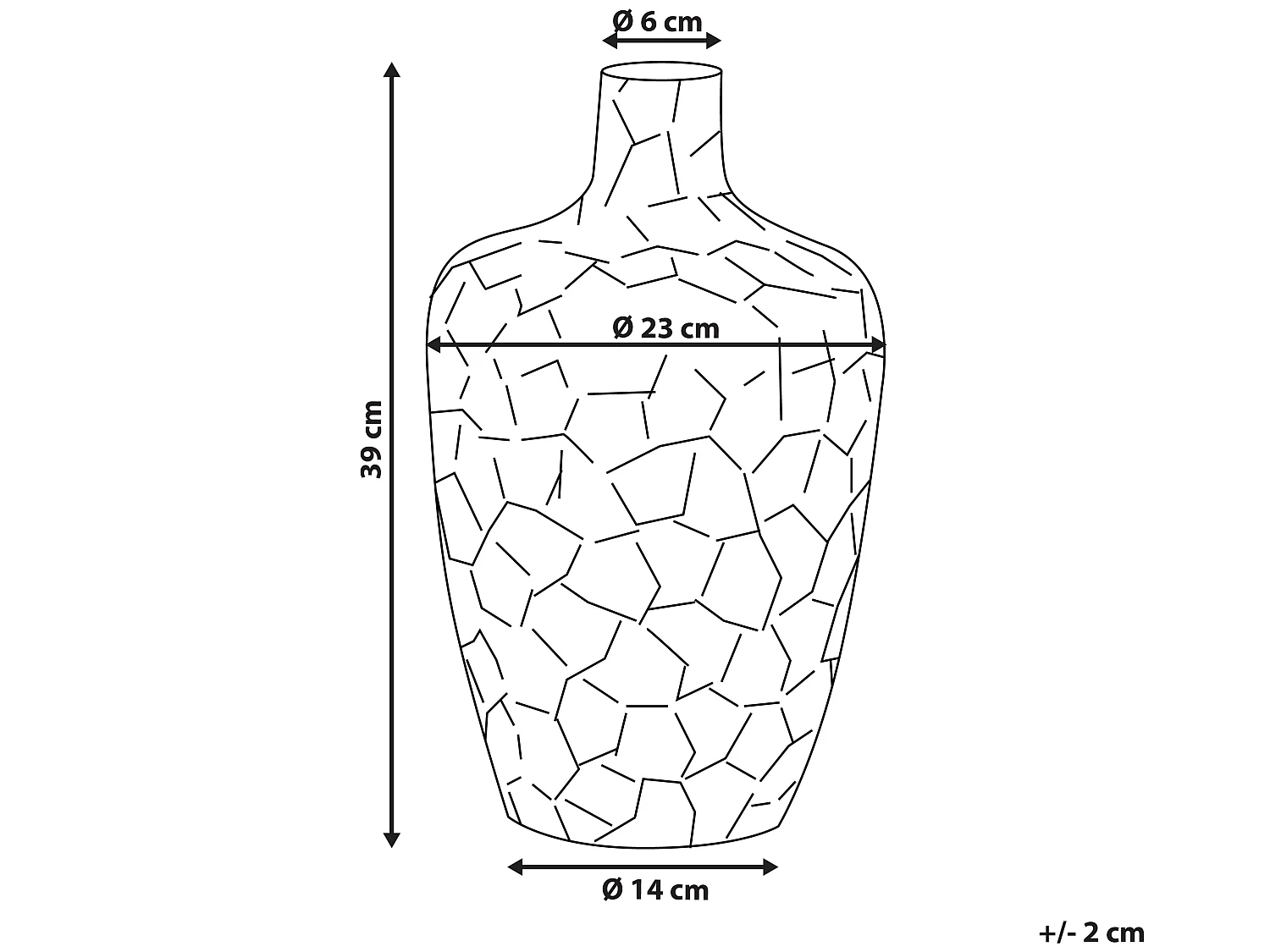 Vase à fleurs INSHAS Métal 39 cm Argenté