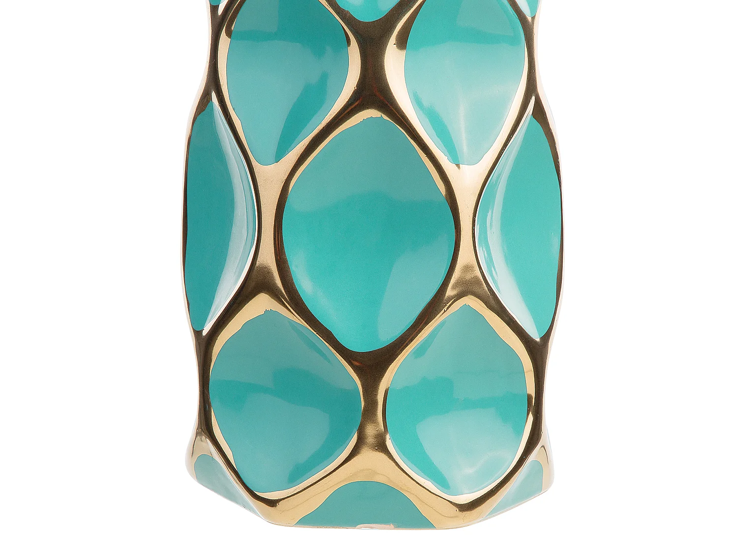 Blumenvase Keramik türkis / gold 36 cm AVILA