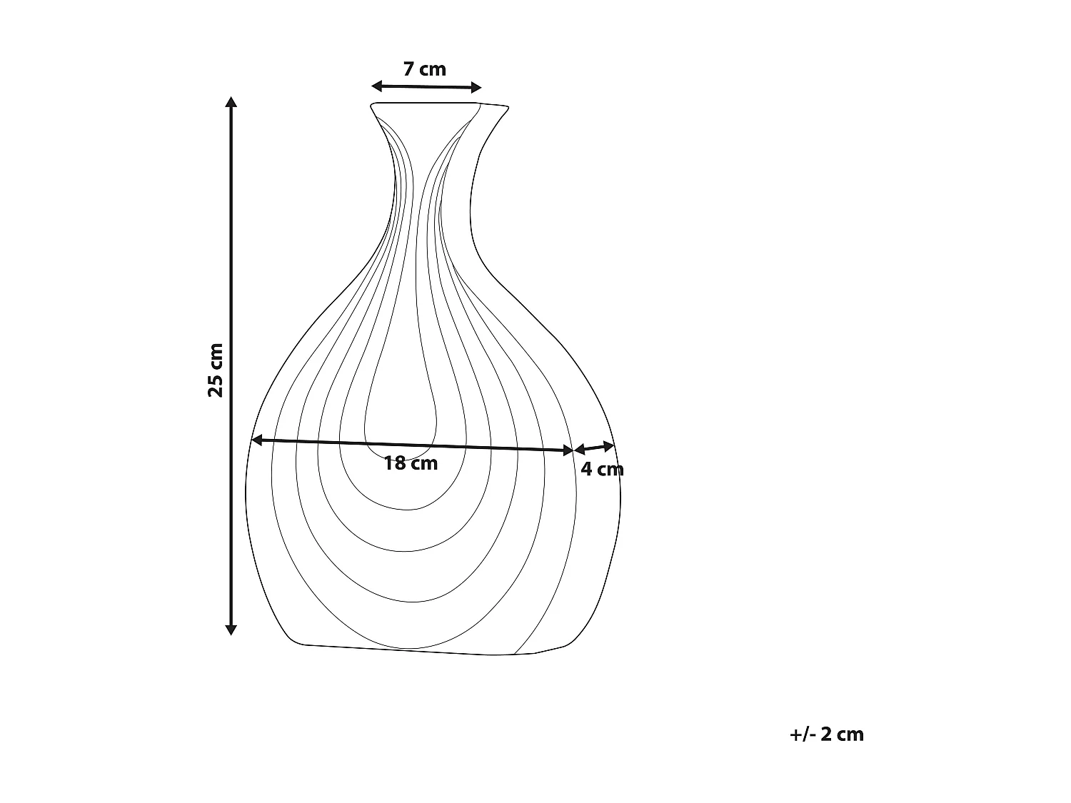 Vase décoratif THAPSUS Grès 25 cm Blanc