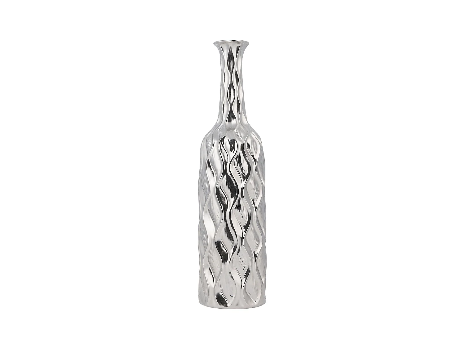 Vase décoratif BASSANIA Grès 45 cm Argenté