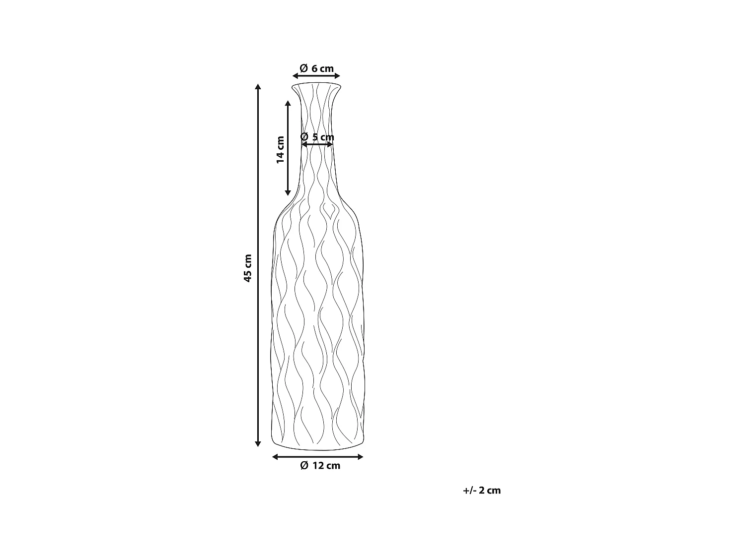 Vase décoratif BASSANIA Grès 45 cm Argenté