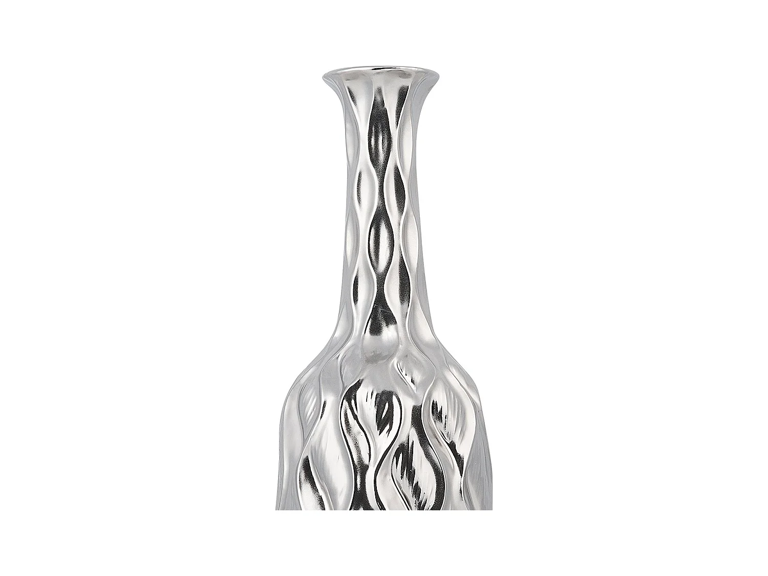 Vase décoratif BASSANIA Grès 45 cm Argenté