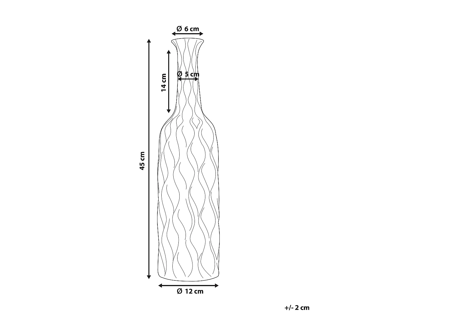 Vase décoratif BASSANIA Grès 45 cm Argenté
