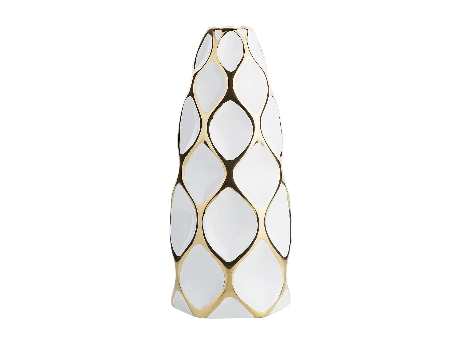Moderne Blumenvase auffälliges Tropfen-Design Keramik weiß Avila