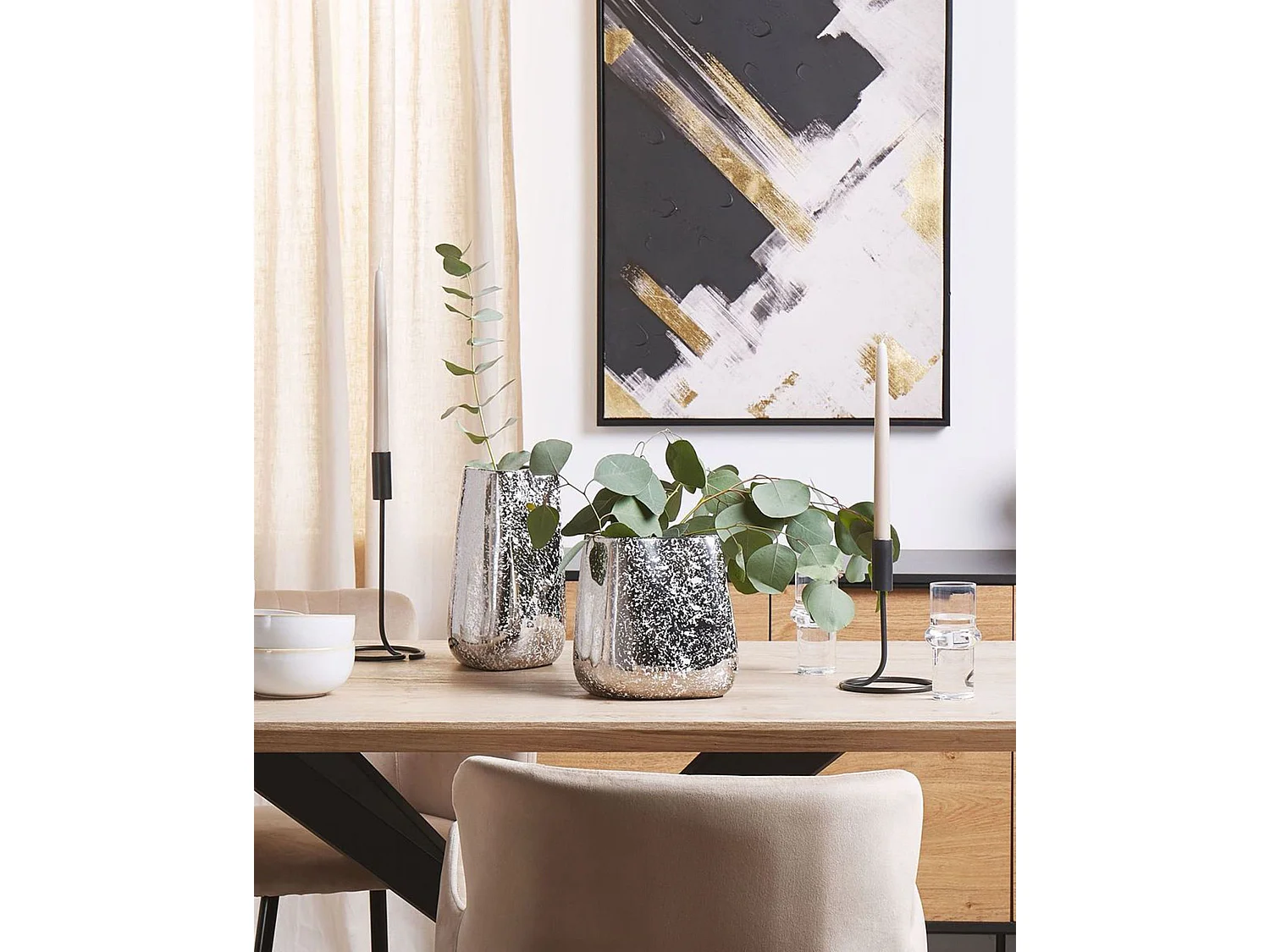 Jarro decorativo CIRTA Grés 27 cm Dourado