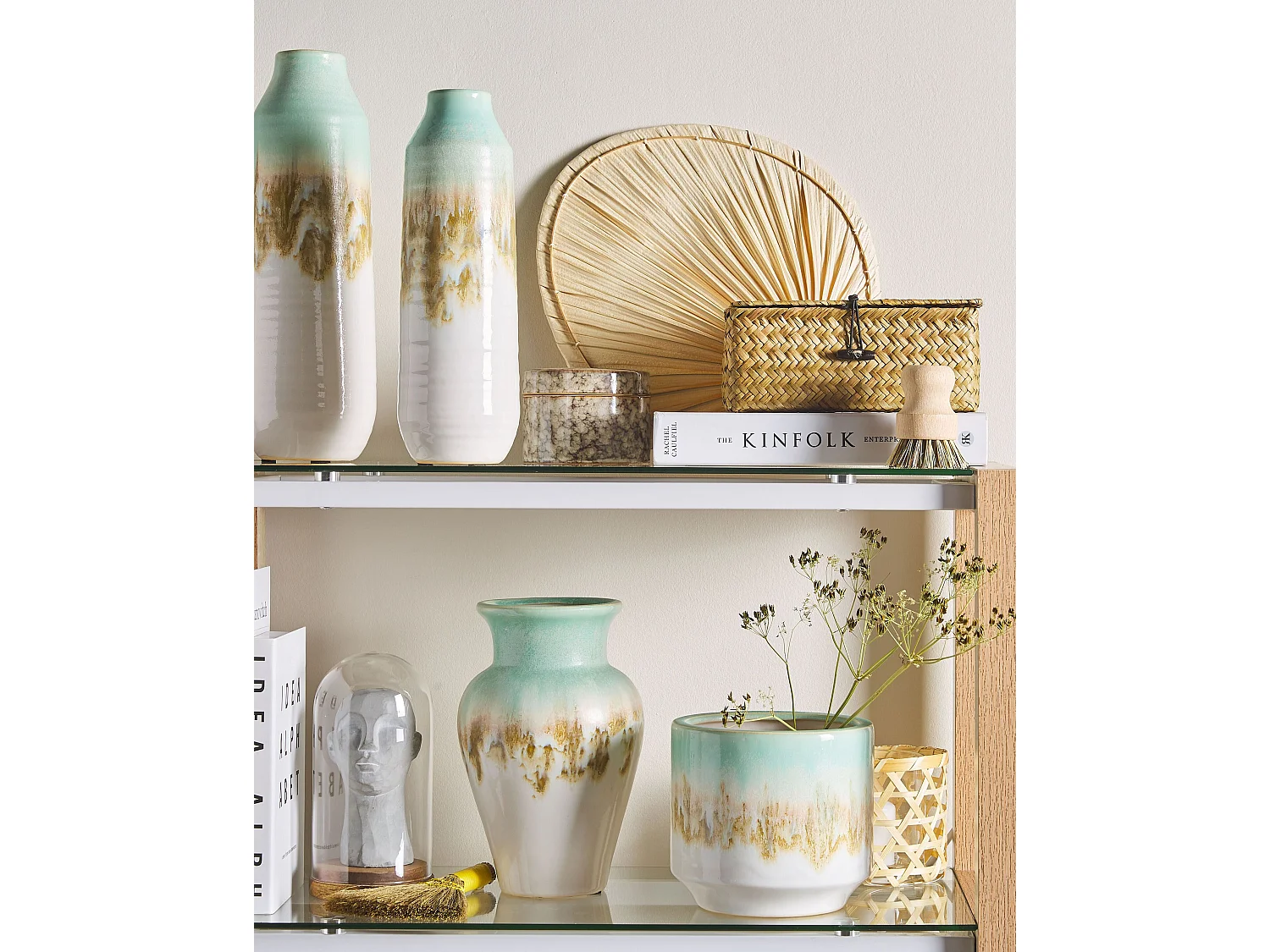 Vase à fleurs CYME Grès 15 cm Vert menthe