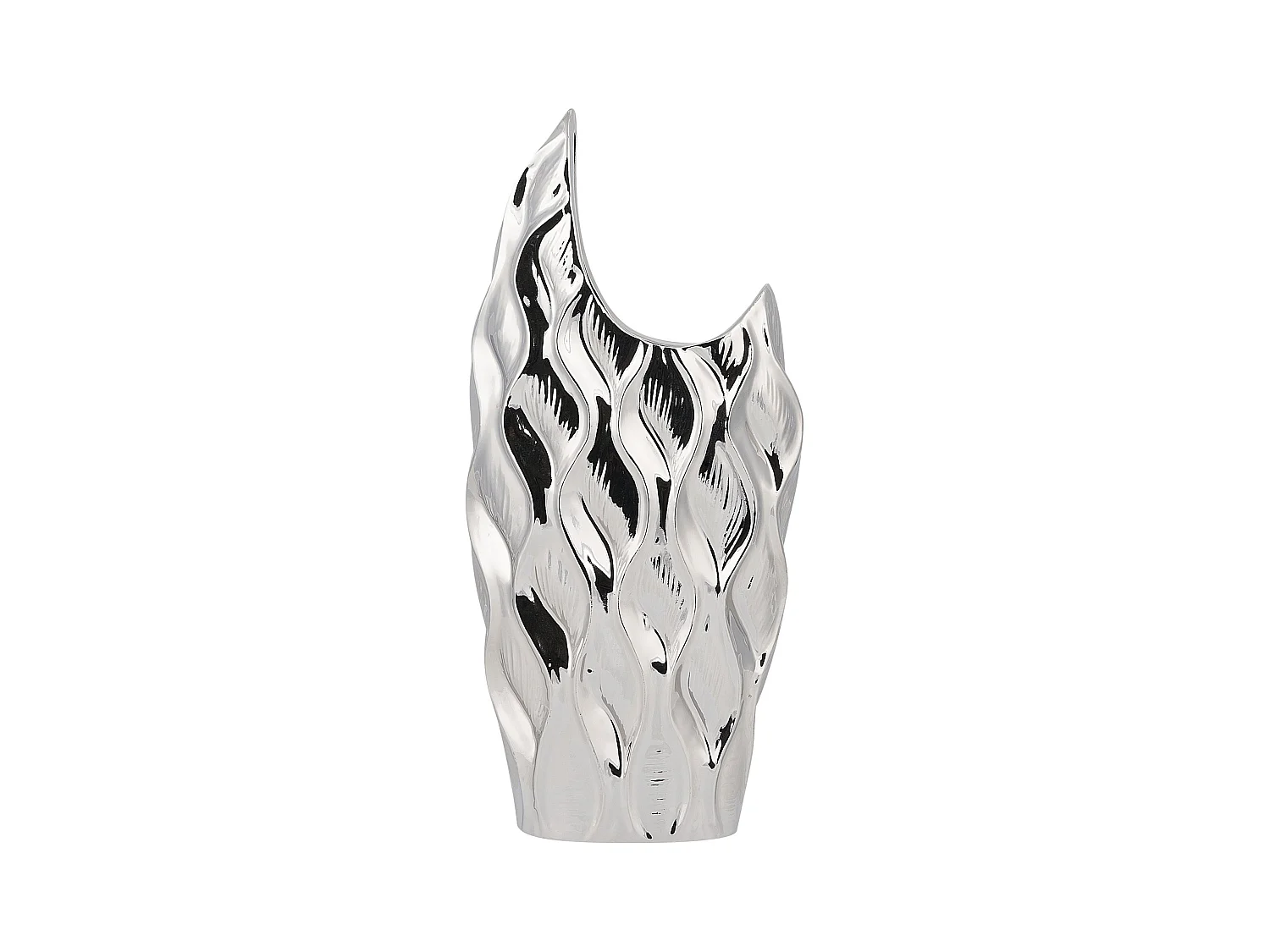 Vase décoratif HALUZA Grès 35 cm Argenté