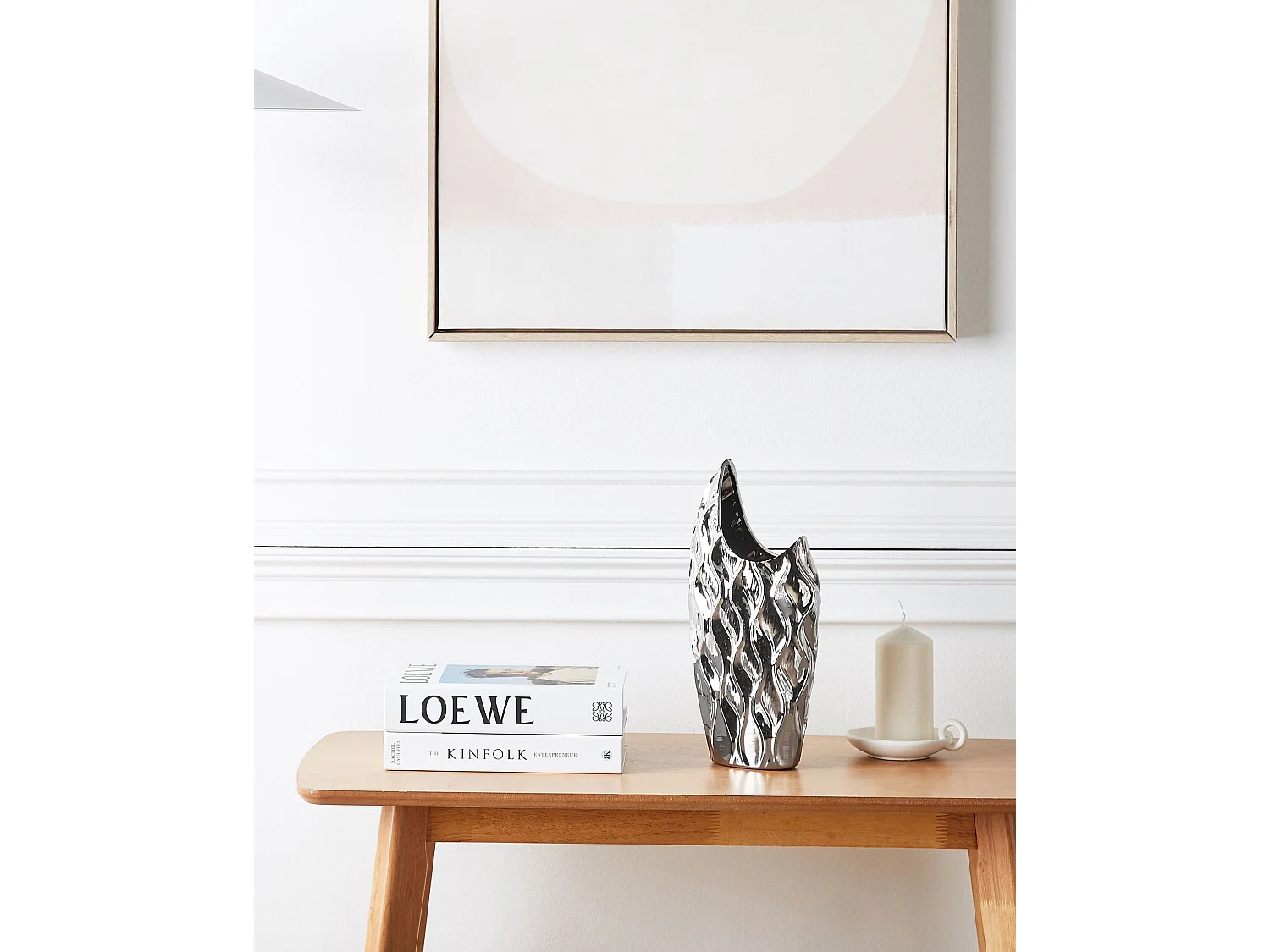 Raffinierte Vase mit Eleganz silbern Haluza