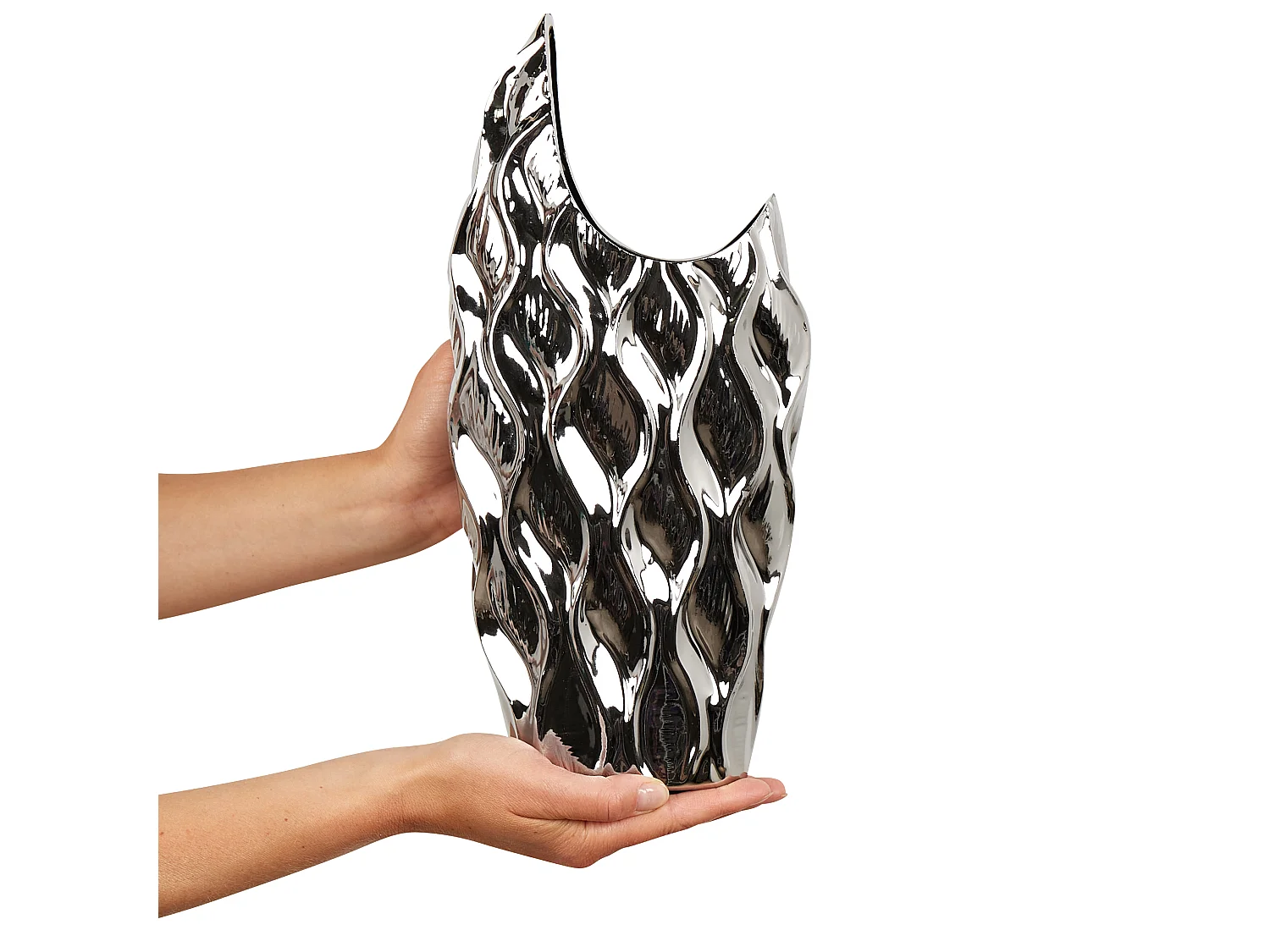 Raffinierte Vase mit Eleganz silbern Haluza