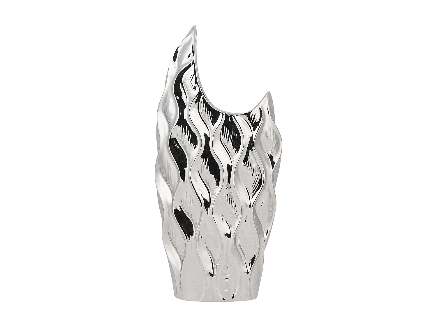 Vase décoratif HALUZA Grès 35 cm Argenté