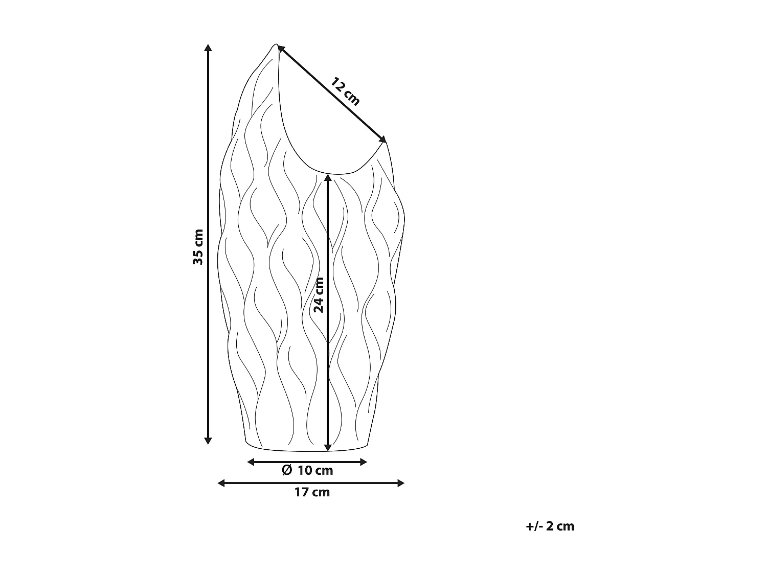 Vase décoratif HALUZA Grès 35 cm Argenté