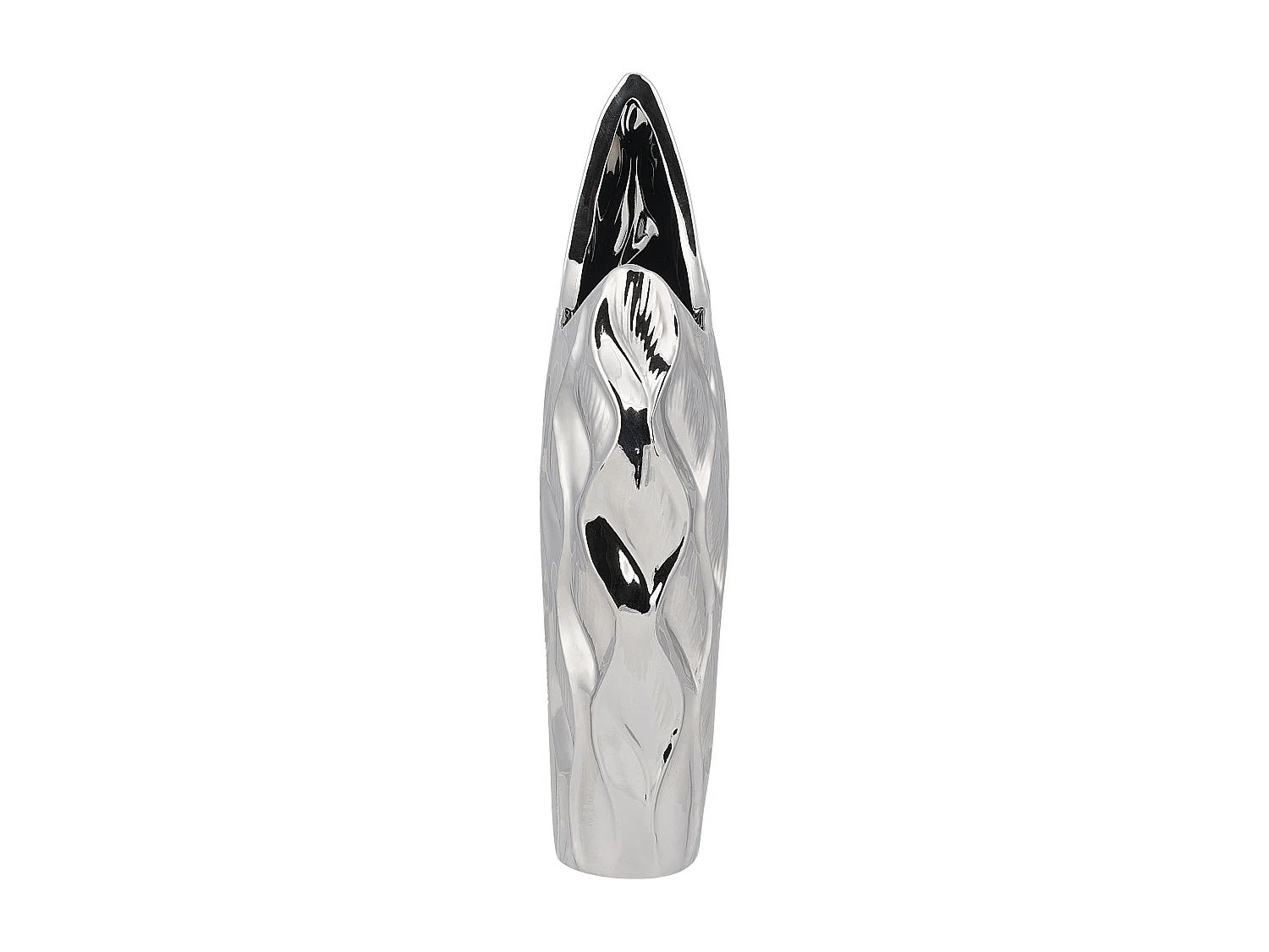 Vase décoratif HALUZA Grès 35 cm Argenté