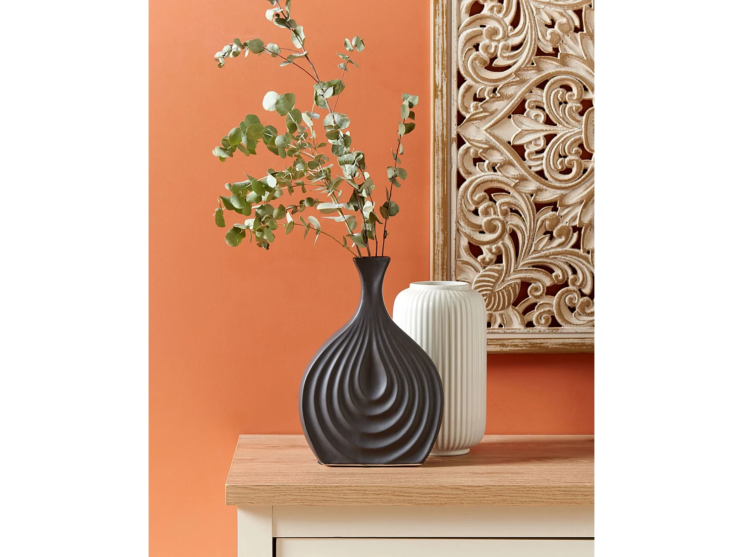 Decovaas THAPSUS Steengoed 25 cm Zwart