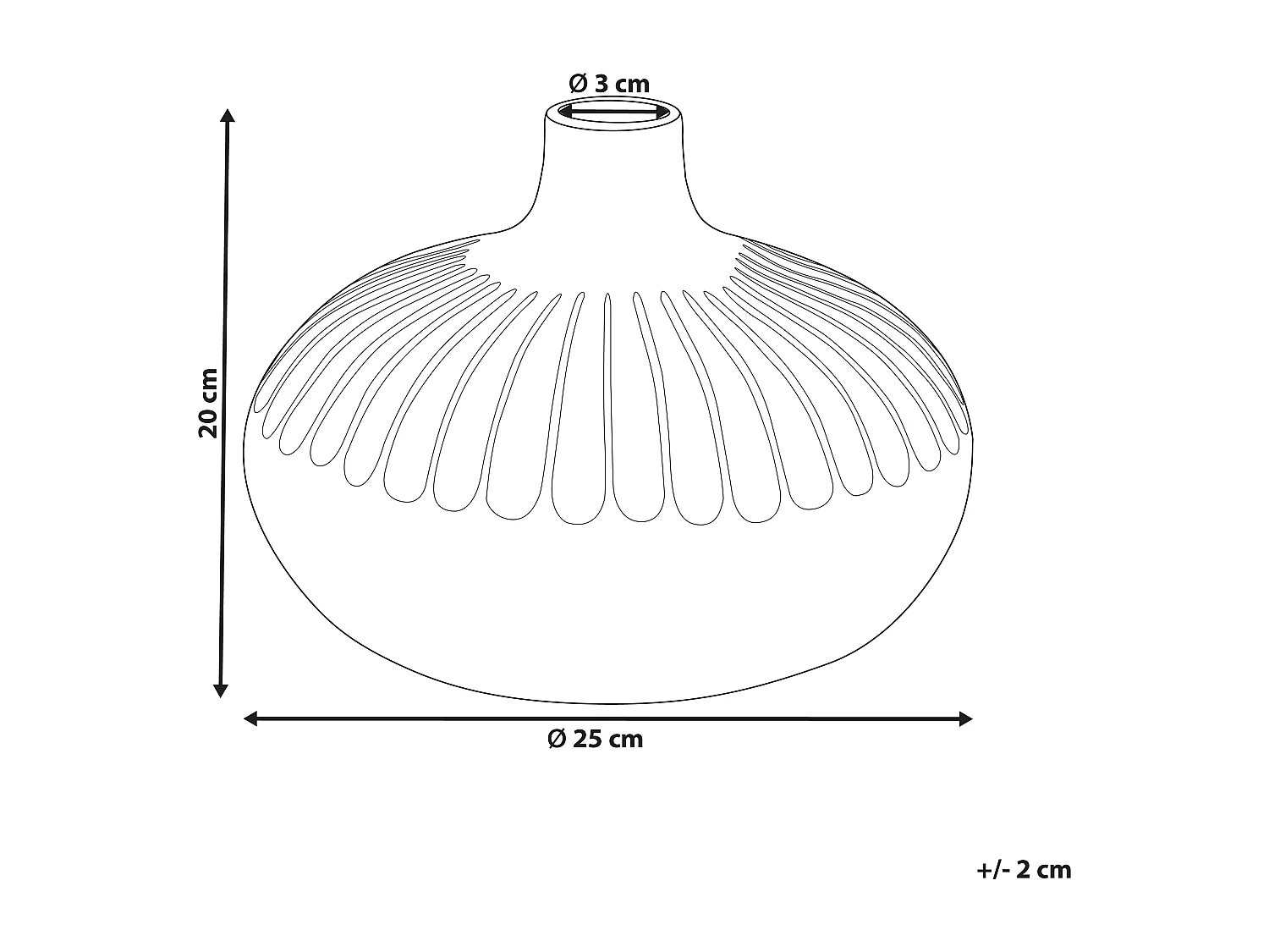 Vase décoratif CERCEI Grès 20 cm Doré