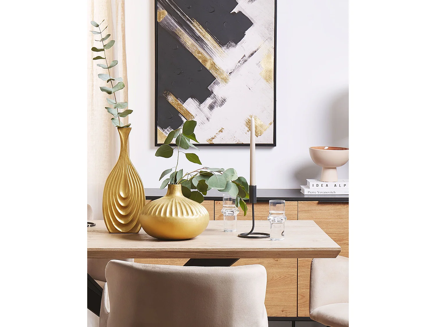 Vase décoratif CERCEI Grès 20 cm Doré