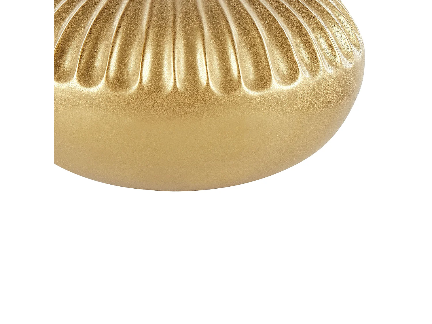 Moderne Dekovase aus Steinzeug in Gold 27 cm rund gerippt Glamour Stil Cercei