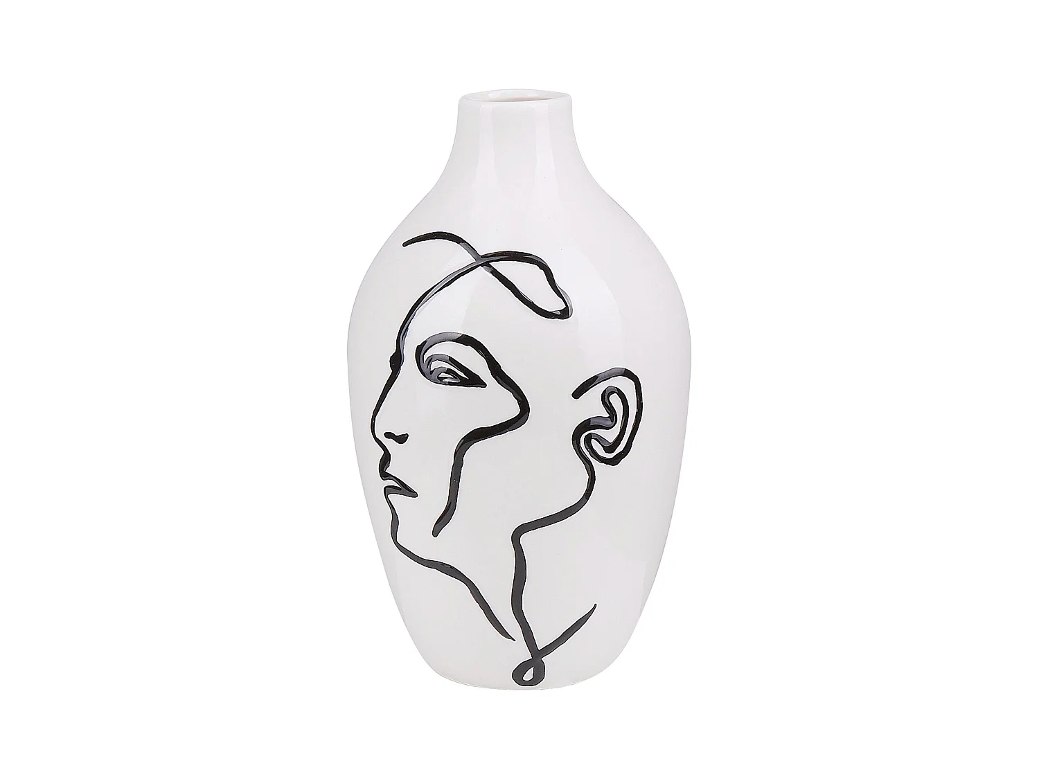 Vase à fleurs HELIKE Grès 23 cm Blanc