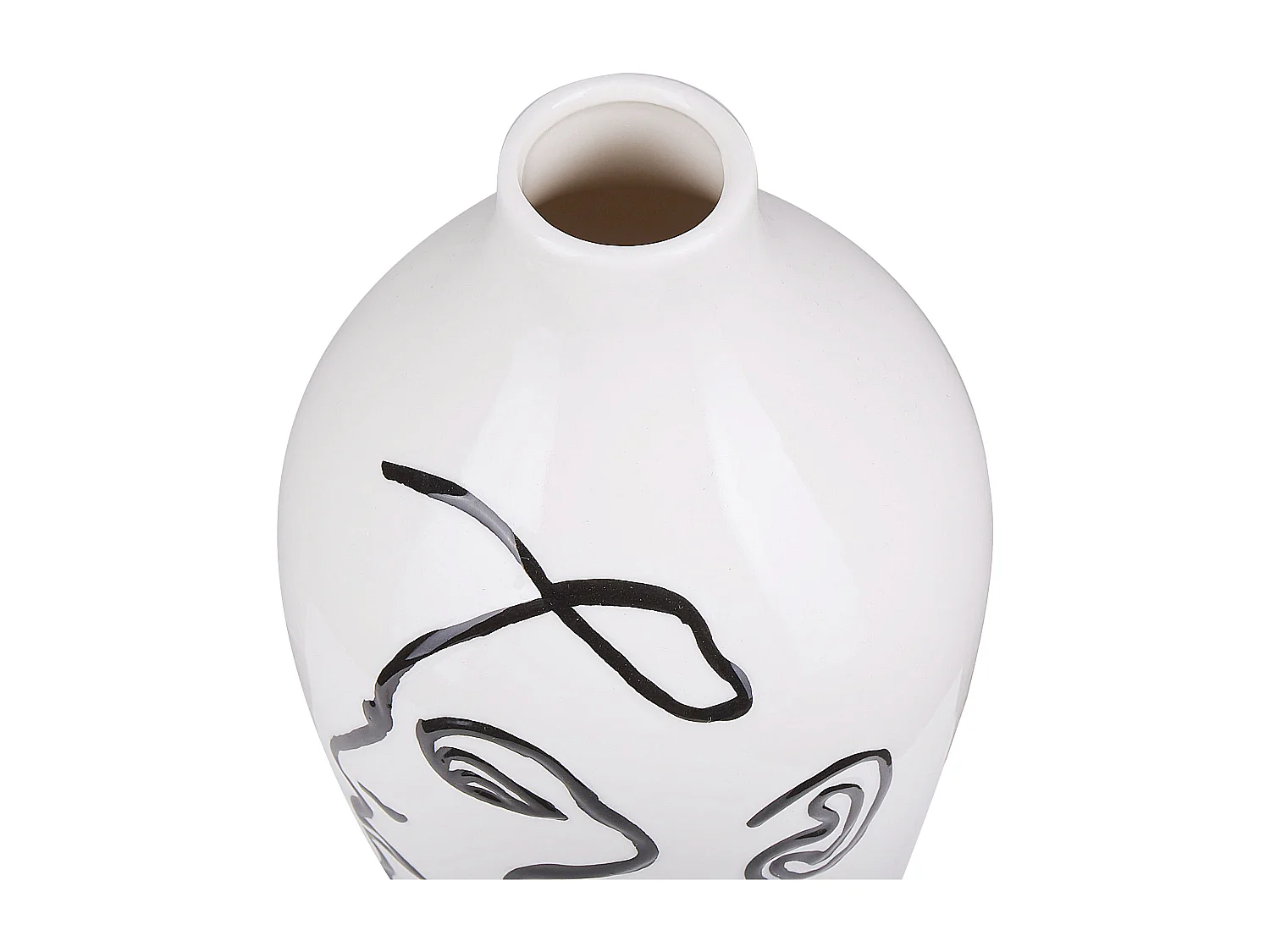 Vase à fleurs HELIKE Grès 23 cm Blanc