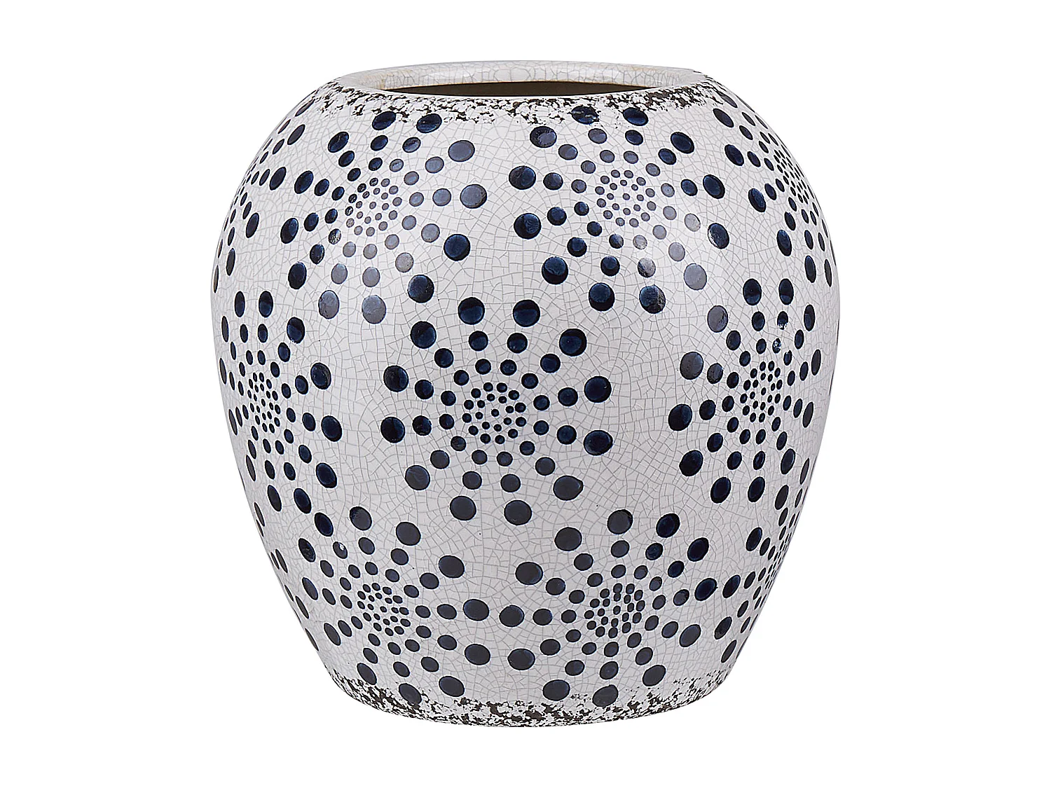 Vase à fleurs MILETOS Grès 19 cm Blanc