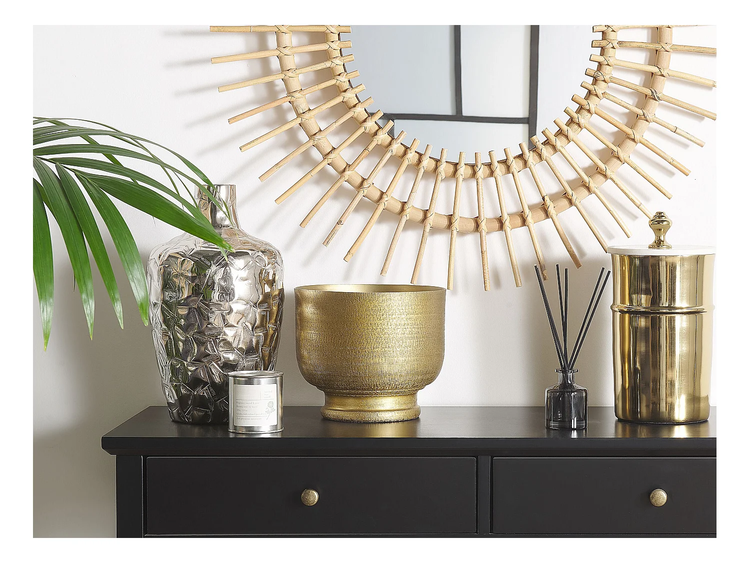 Wazon na kwiaty INSHAS Metal 33 cm Srebrny