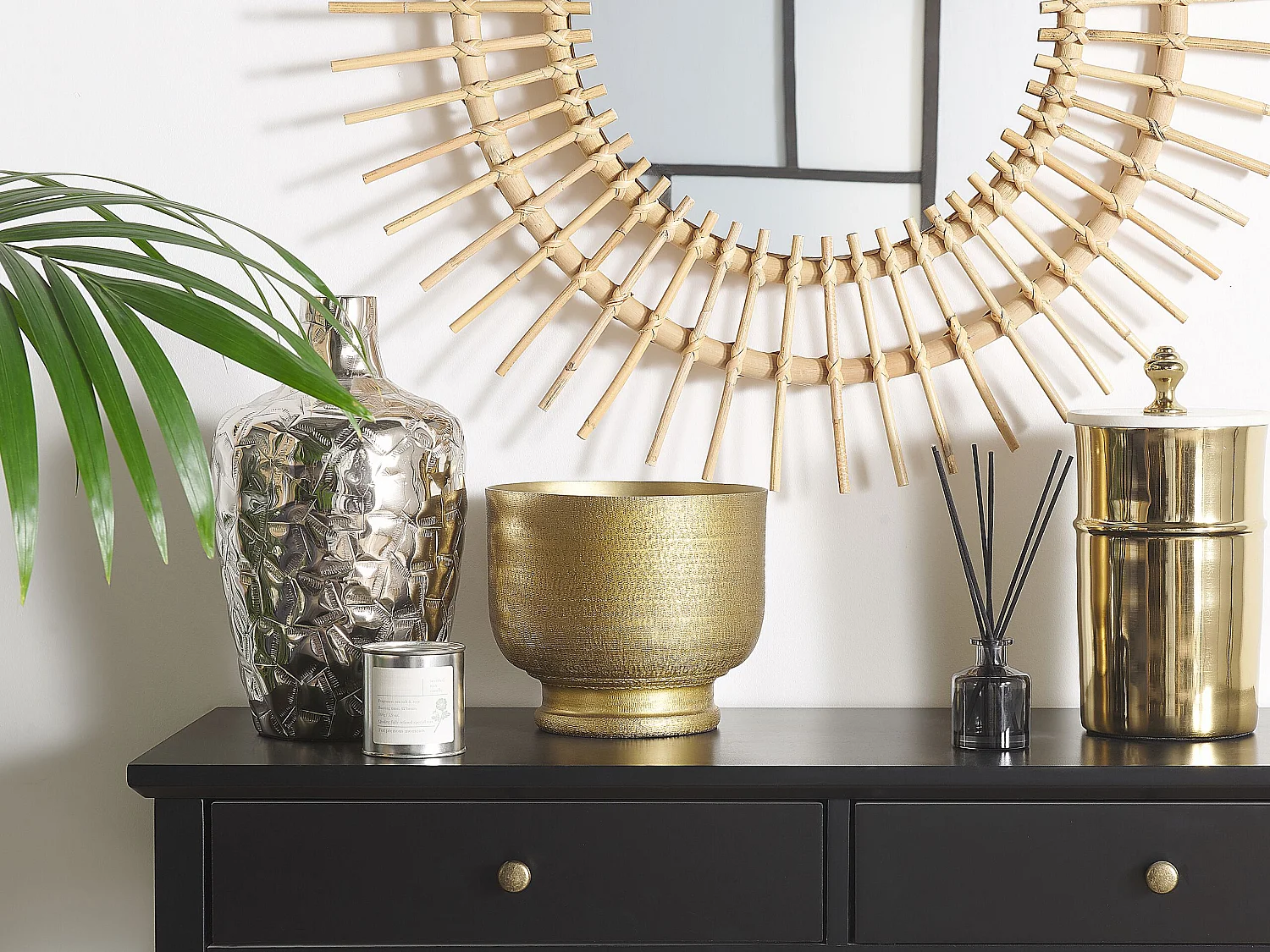 Wazon na kwiaty INSHAS Metal 33 cm Srebrny