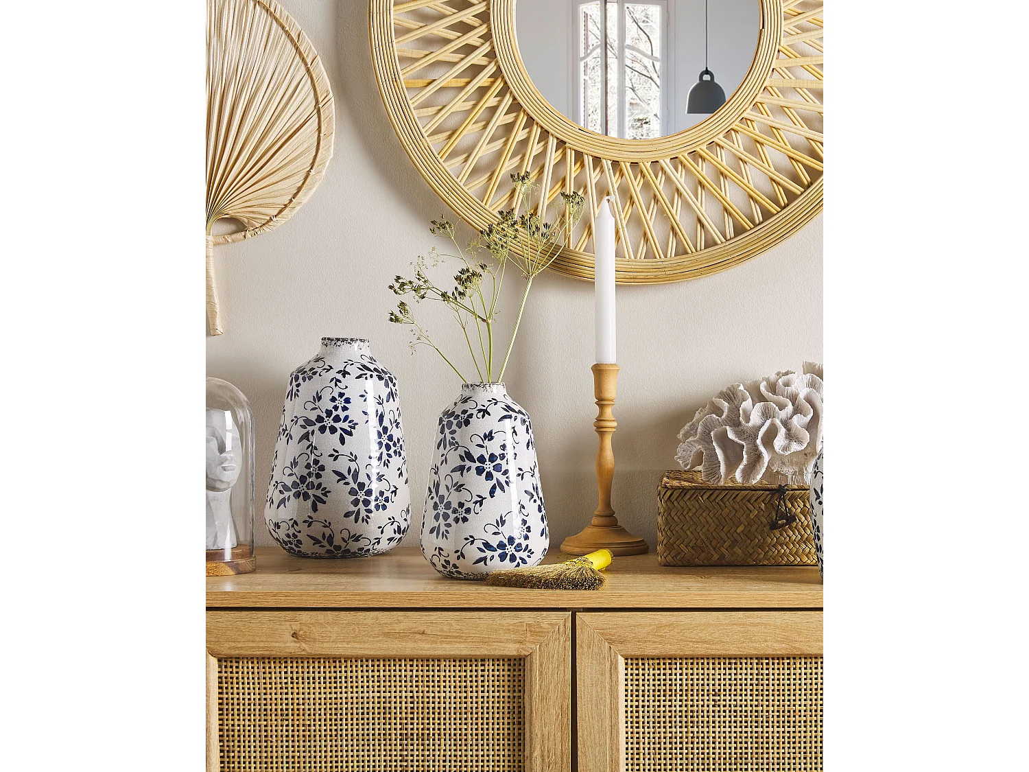 Vase à fleurs MARONEIA Grès 20 cm Blanc