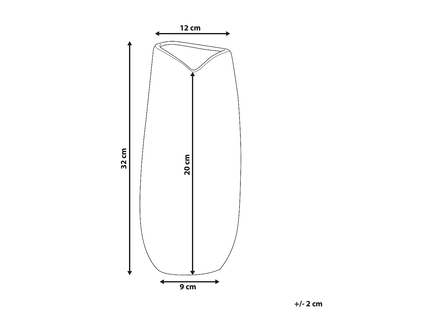 Vaso decorativo DERBE Gres porcellanato 32 cm Nero