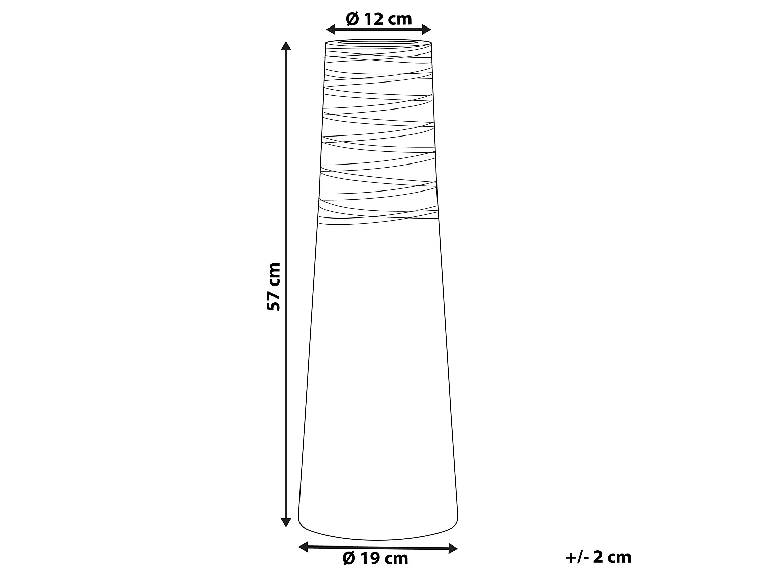 Jarrón decorativo TARRAGONA Cerámica 57 cm Blanco