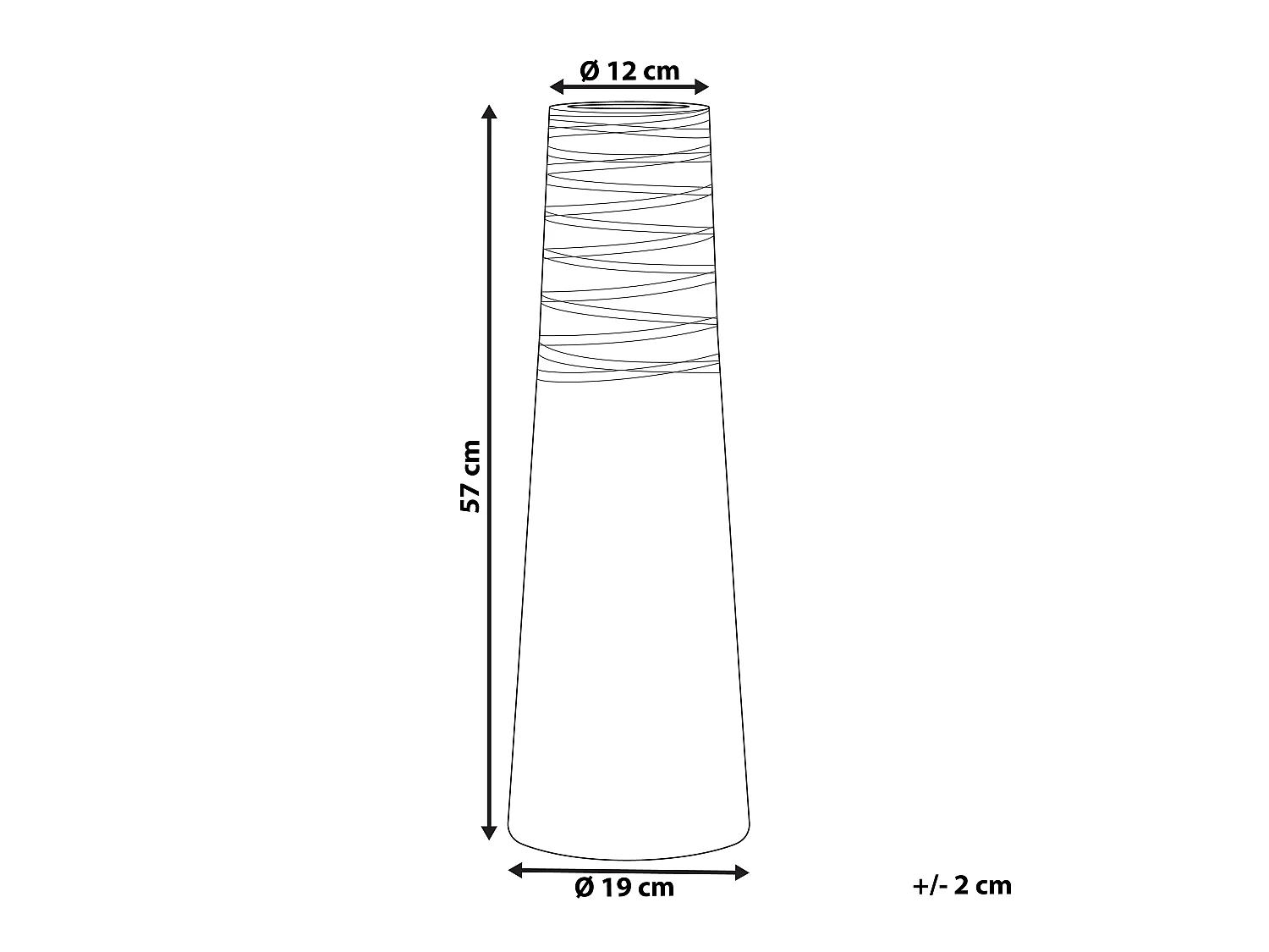 Vase décoratif TARRAGONA Céramique 57 cm Blanc