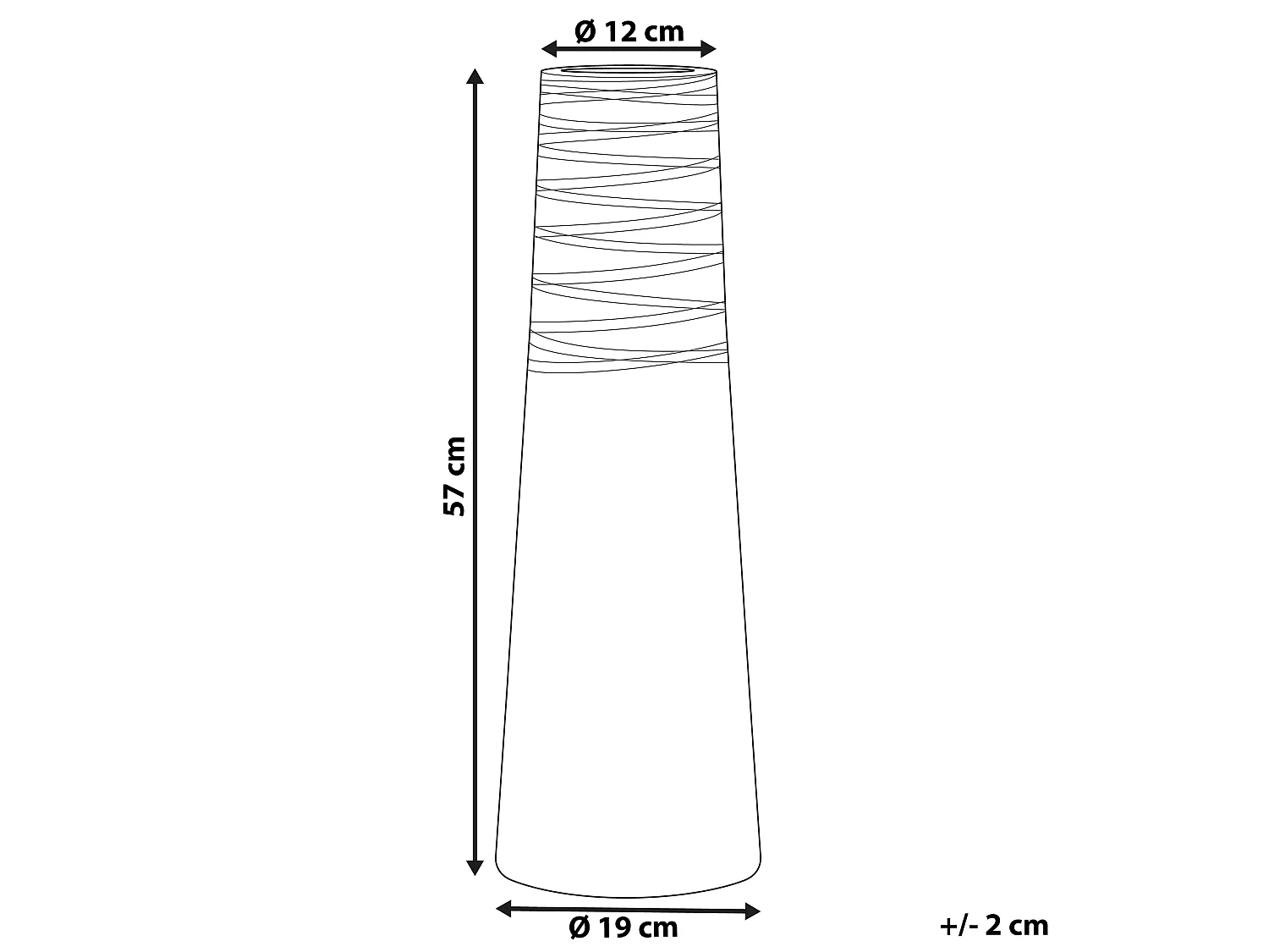 Vaso decorativo TARRAGONA Ceramica 57 cm Bianco