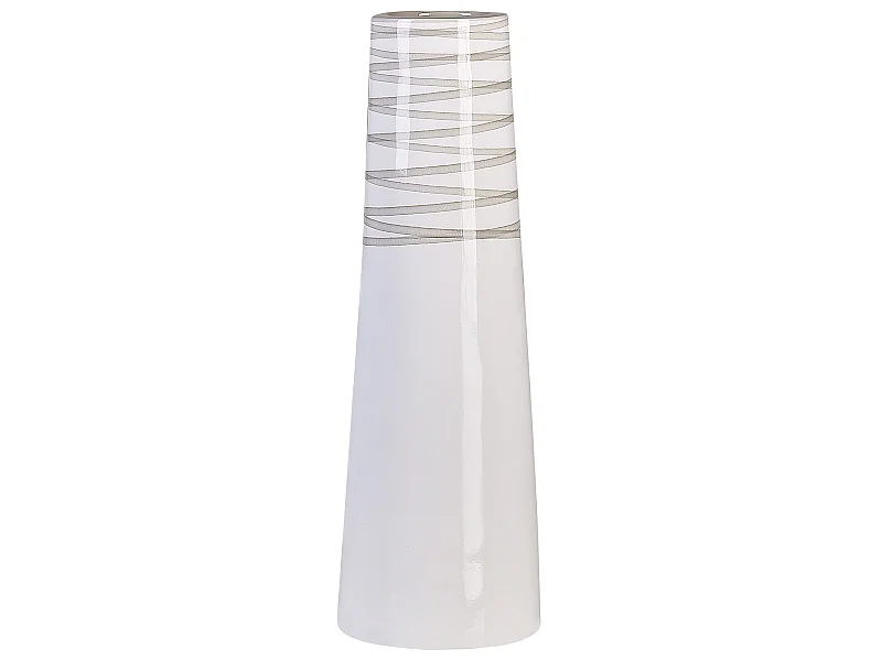 Jarrón decorativo TARRAGONA Cerámica 57 cm Blanco