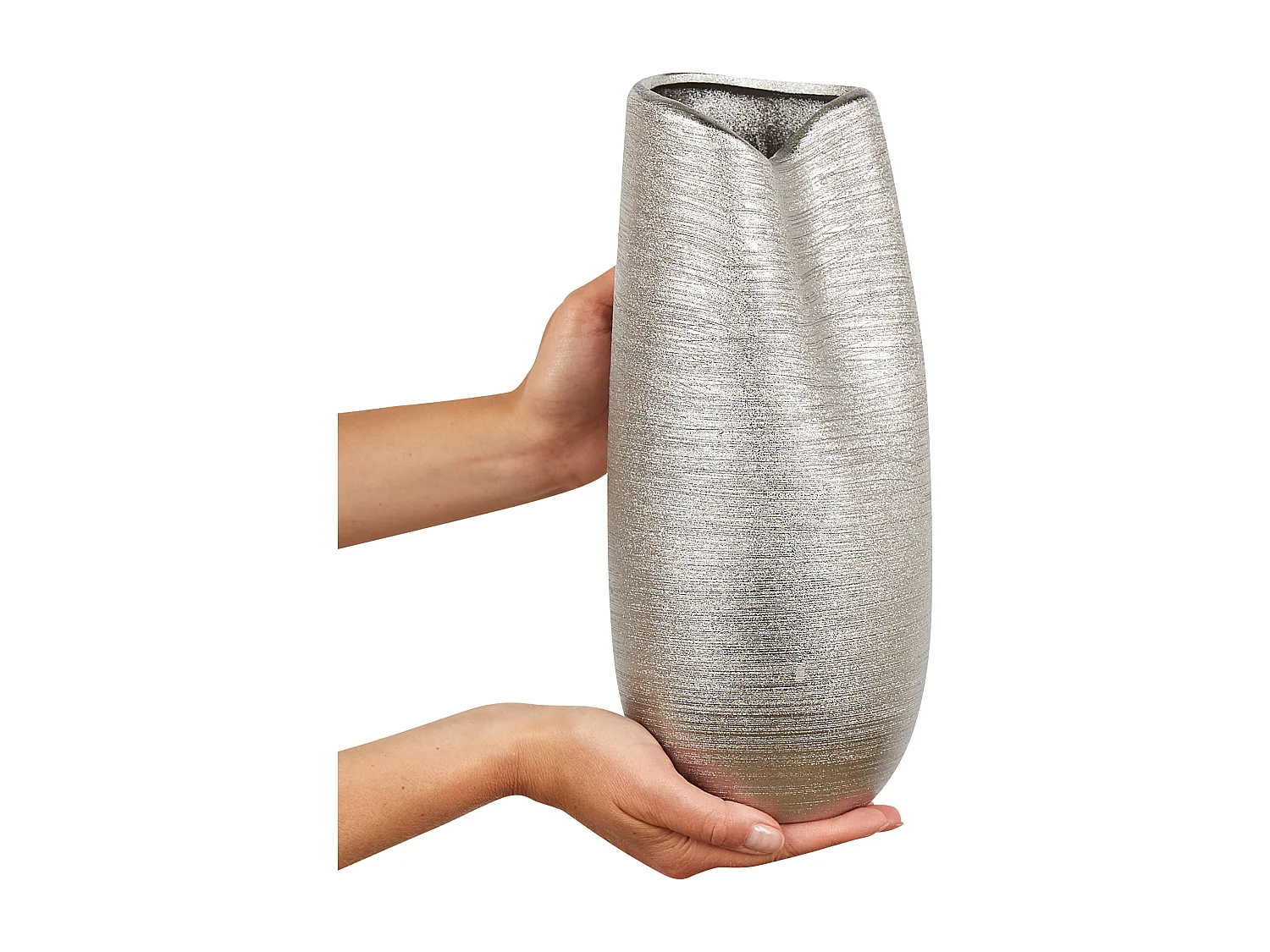 Vase décoratif DERBE Grès 32 cm Argenté