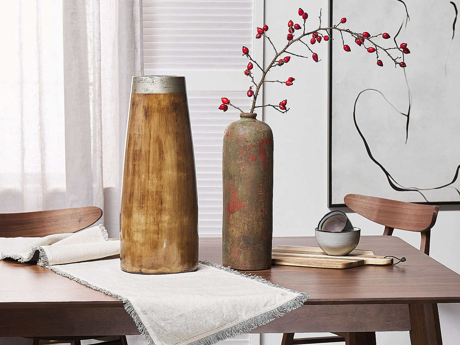 Jarrón decorativo CYRENE Cerámica 50 cm Marrón oscuro