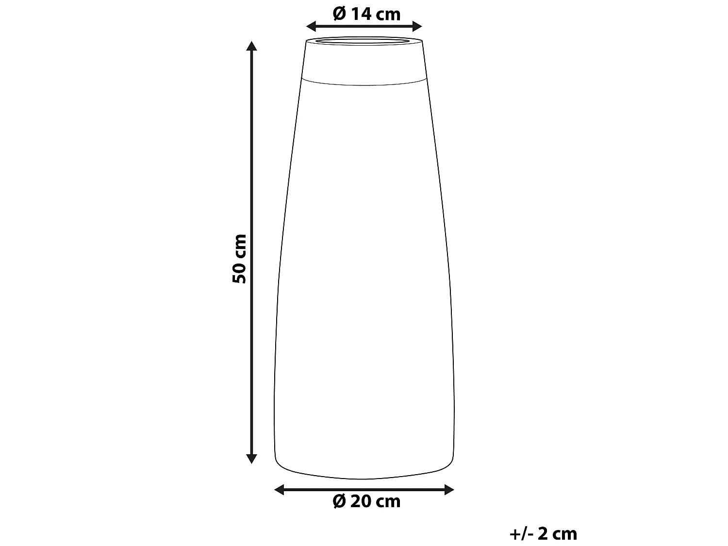 Vaso decorativo CYRENE Ceramica 50 cm Marrone scuro